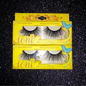 2 pairs Ioni Wispy Full Dramatic 3D Faux Mink Lashes hand made style 686604